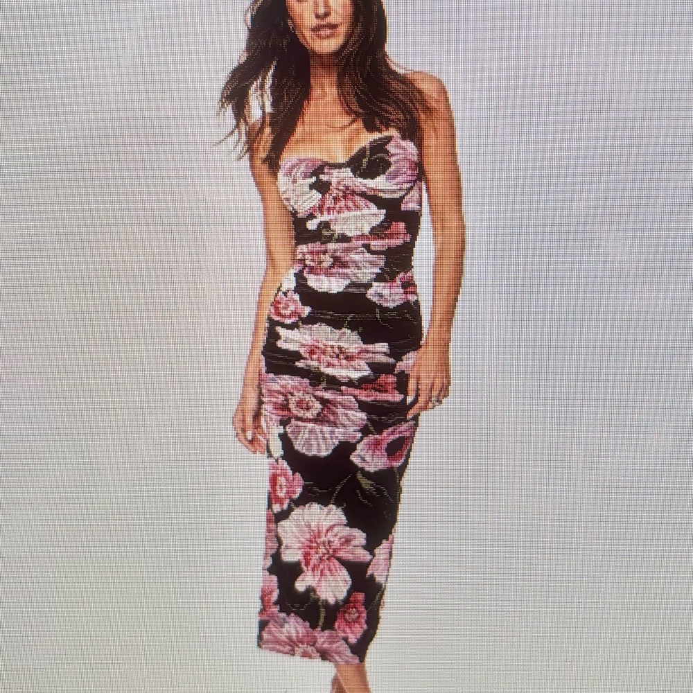 Dynamite Black and Pink Strapless Dress